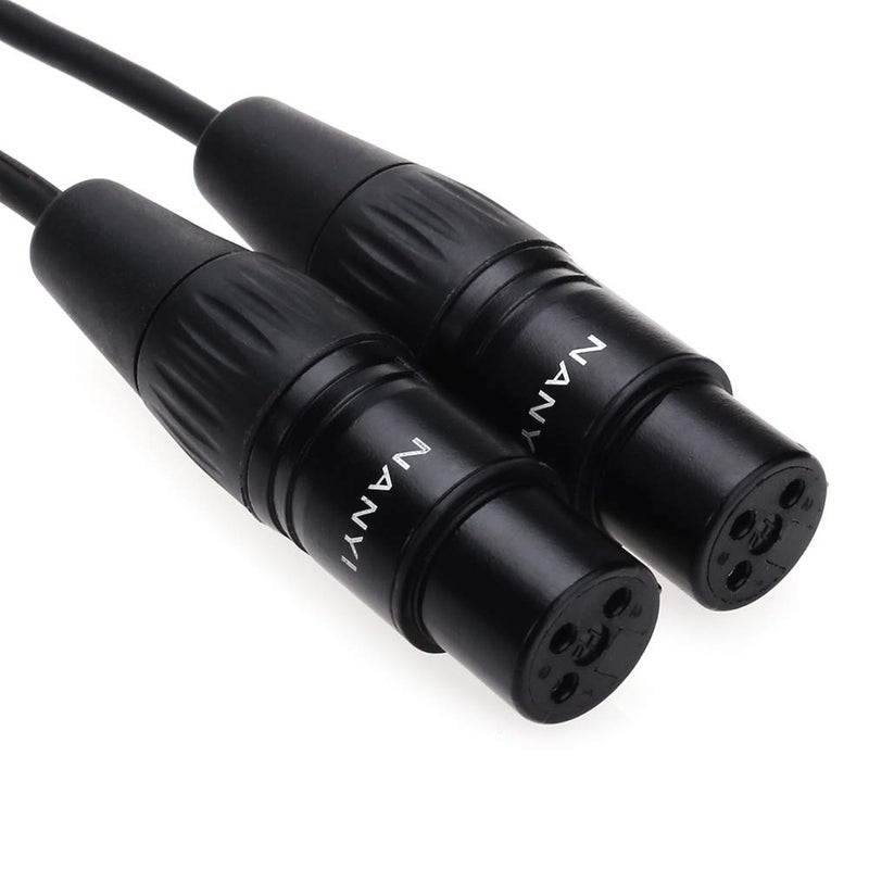 NANYI 2pcs XLR Splitter Microphone Cable - 3-Pin XLR Female to Female, 10Feet/3Meter DMX Patch Cords with Oxygen-Free Copper - Image 1